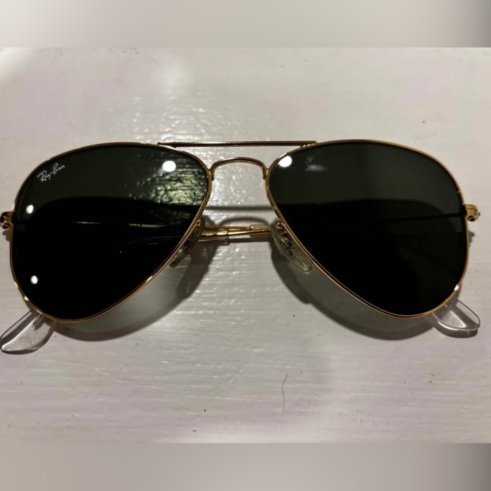 Ray-Ban 0RB3044 Aviator Sunglasses,Arista Frame/Green Lens, 52mm, Ray-Ban